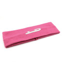 Fleece Stirnband mit aufgestickter Eiskunstlauf-Kufe pink