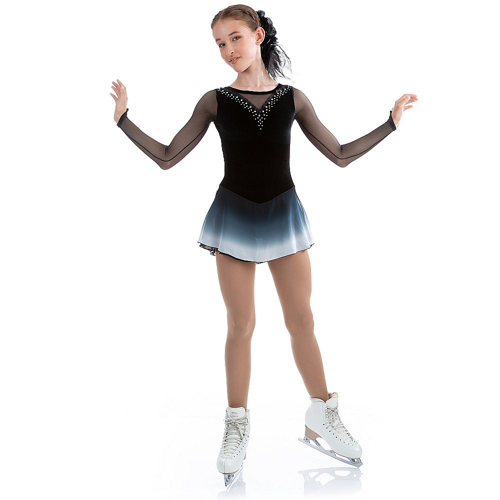 EliteXpression Figure Skating Dress „Faded Dress Black Beaded“