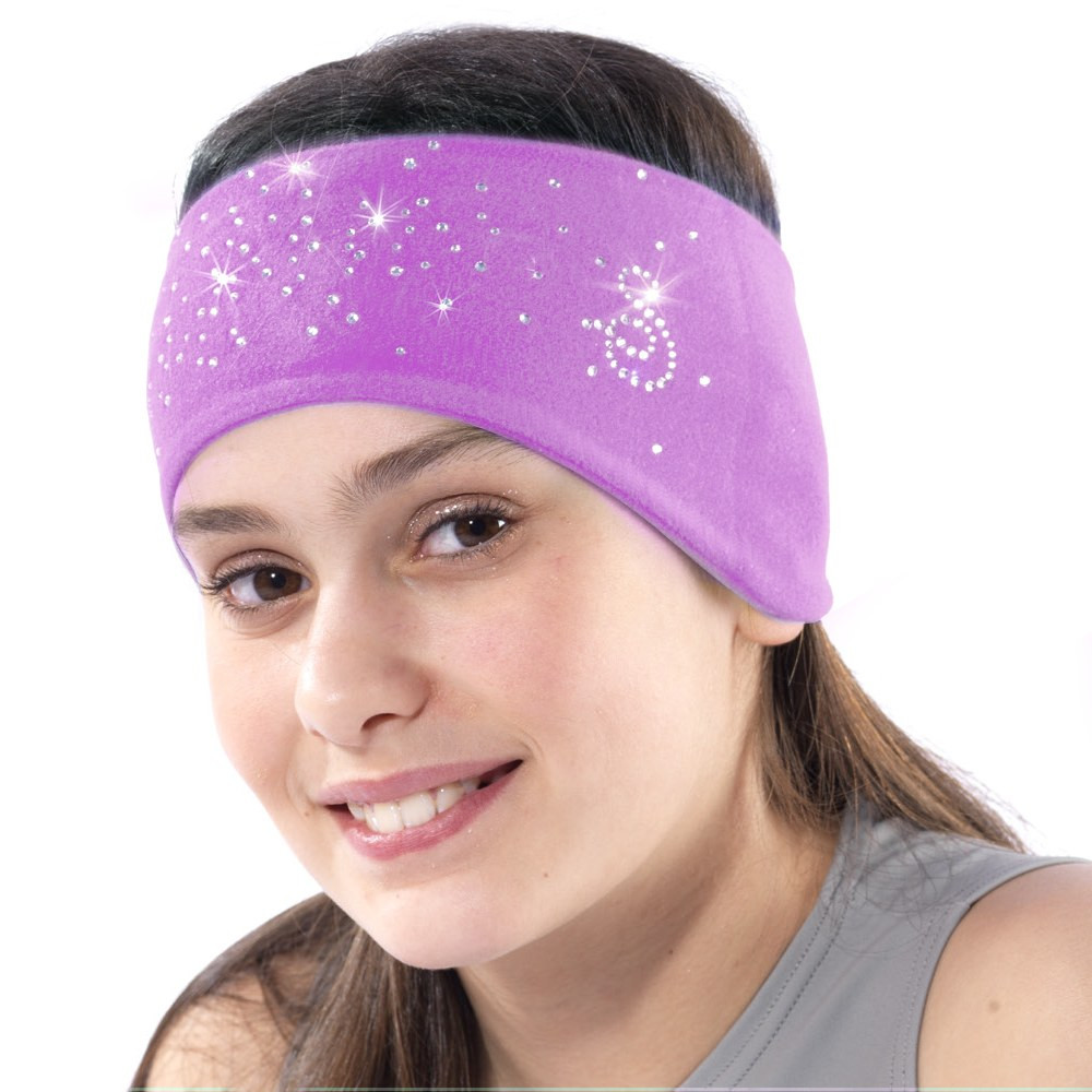 Sagester Microfibre Headband with Crystals, lilac