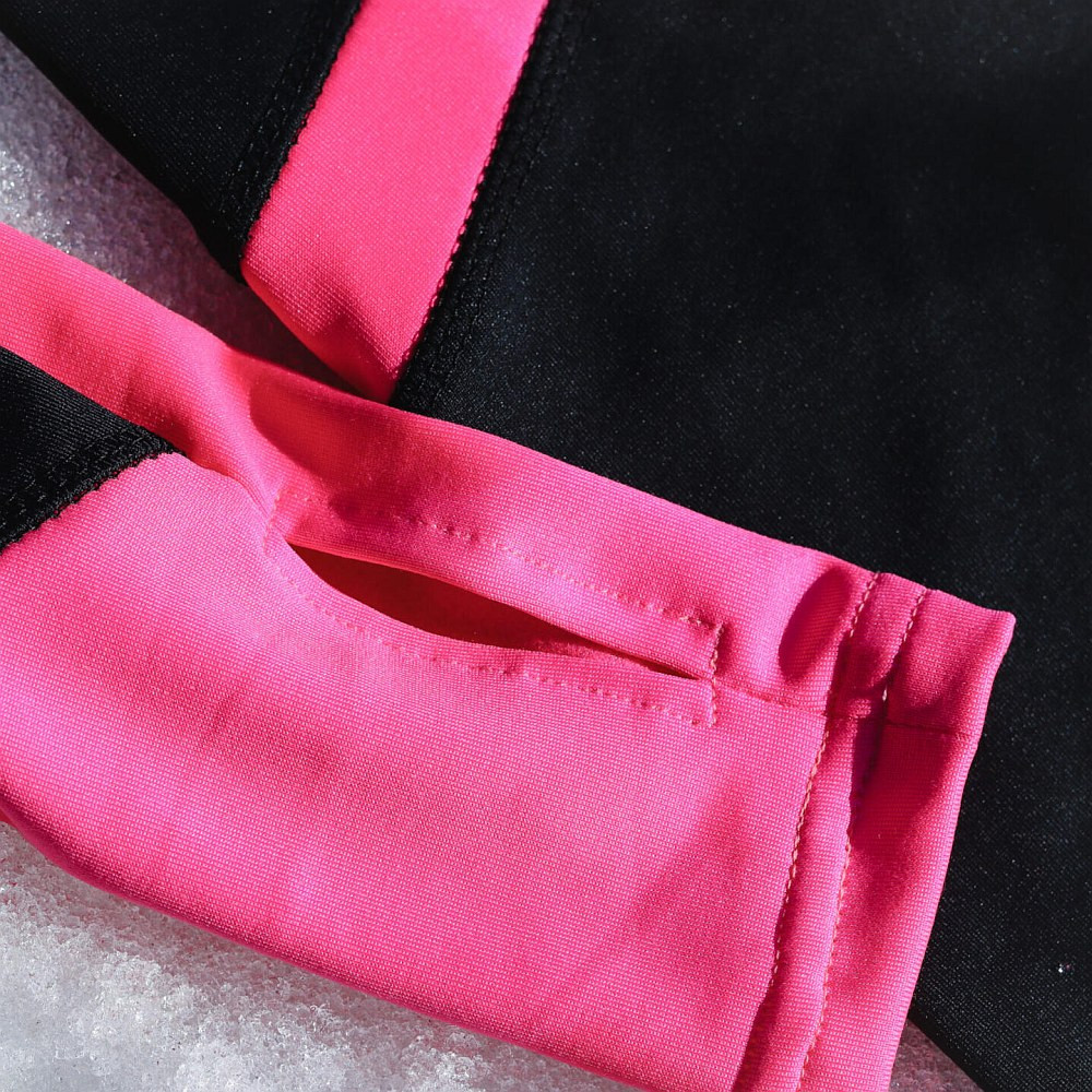 JIV „Flame“ Ganzanzug / Catsuit, schwarz-pink