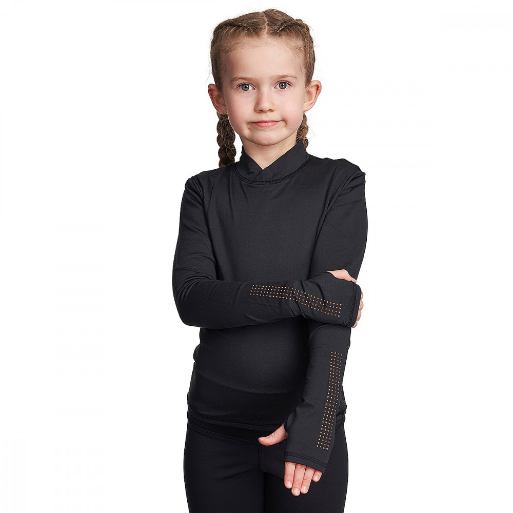 JIV „Sleek“ Eiskunstlauf-Longshirt, schwarz
