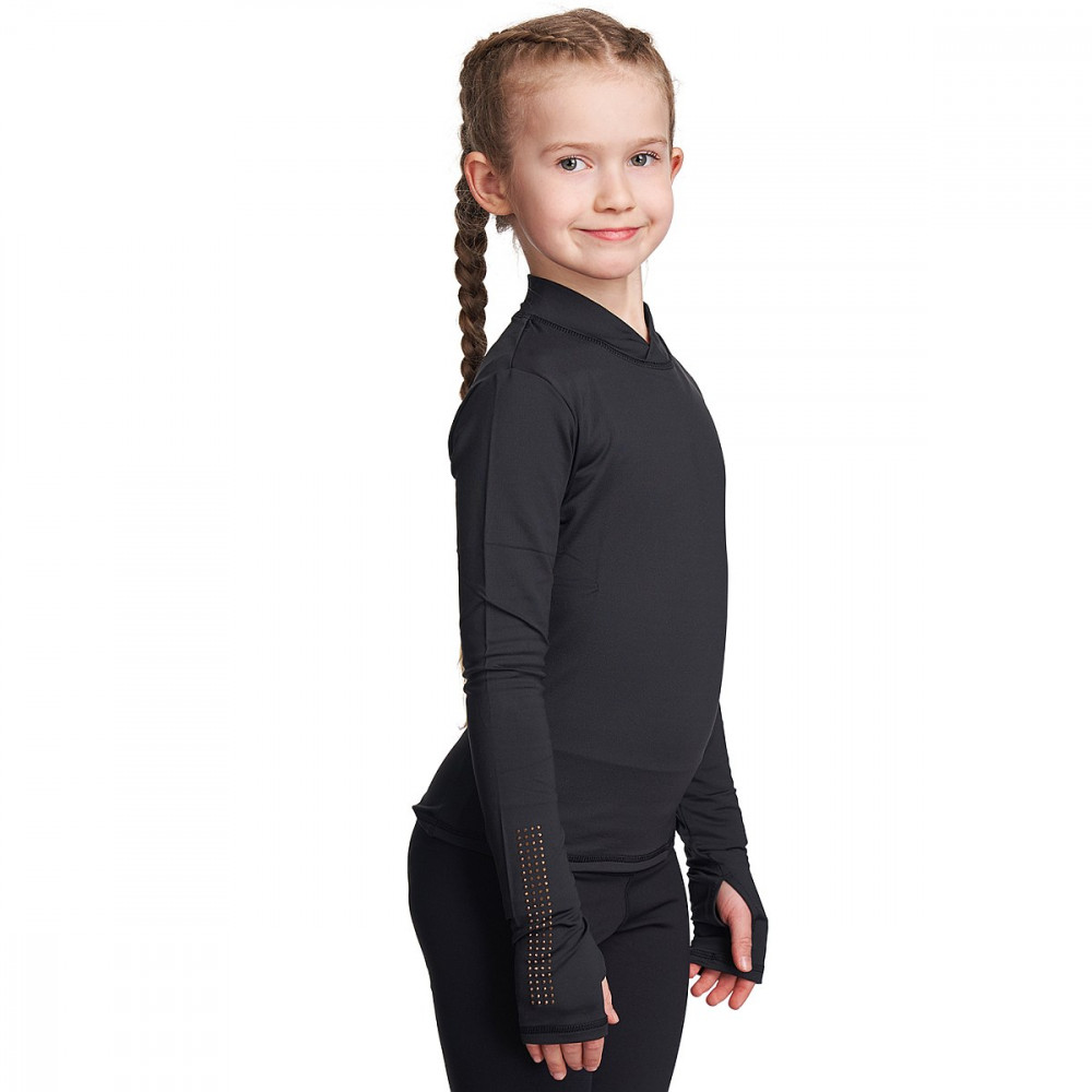 JIV „Sleek“ Eiskunstlauf-Longshirt, schwarz